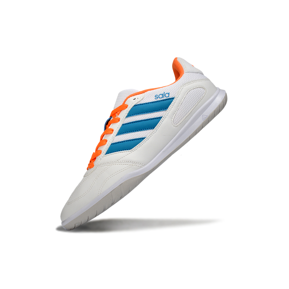 Chuteira Futsal Adidas Top Sala IC Branco, Azul e Laranja 