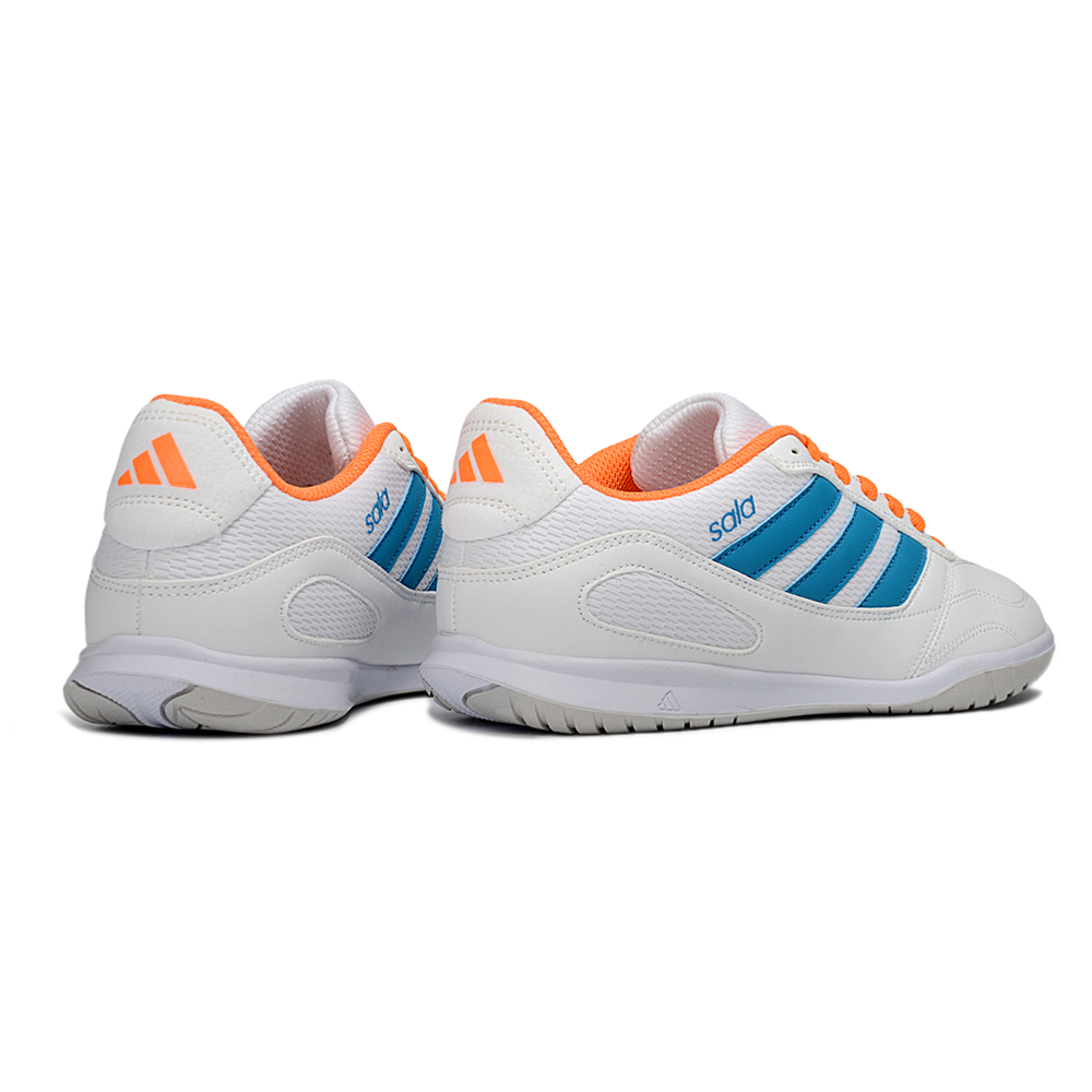 Chuteira Futsal Adidas Top Sala IC Branco, Azul e Laranja 