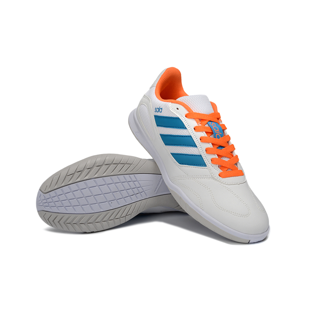 Chuteira Futsal Adidas Top Sala IC Branco, Azul e Laranja 