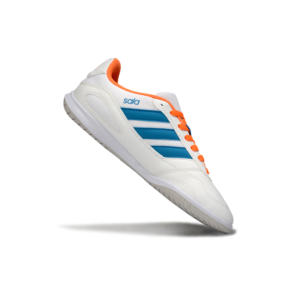 Chuteira Futsal Adidas Top Sala IC Branco, Azul e Laranja 