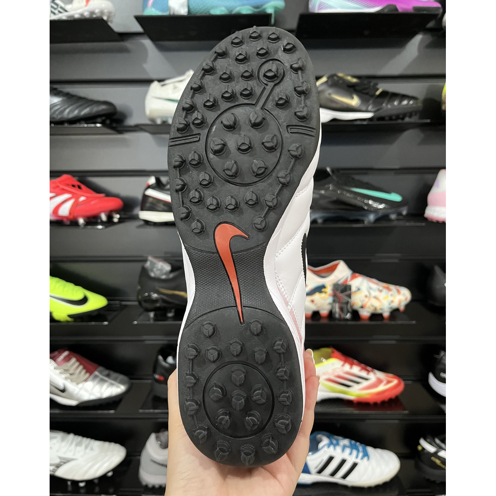 Chuteira Society Nike Total 90 TF Branco e Vermelho - Pronta Entrega