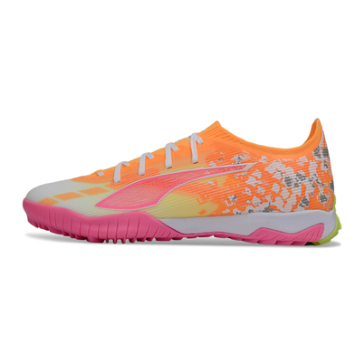 Chuteira Society Puma Ultra 6 Ultimate TF Laranja, Rosa e Branco