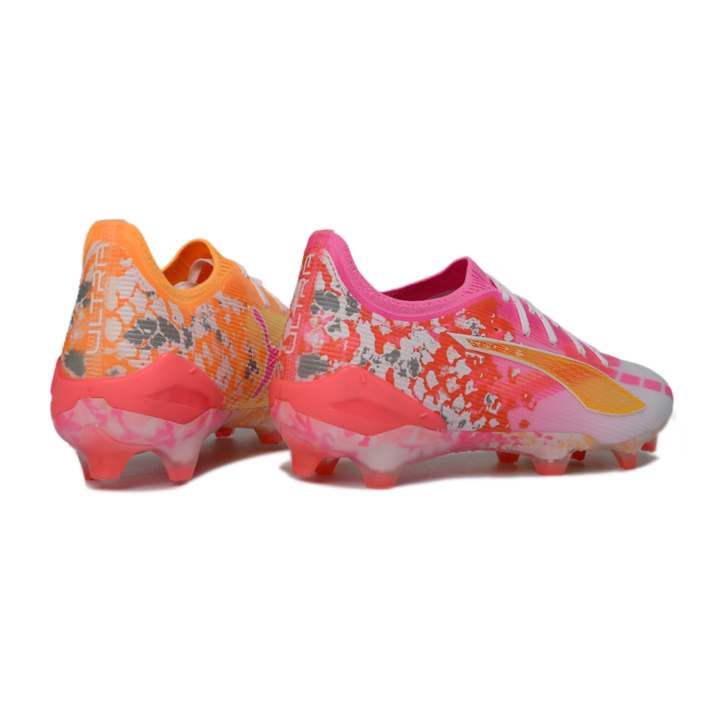Chuteira Campo Puma Ultra 5 Ultimate FG Laranja, Rosa e Branco
