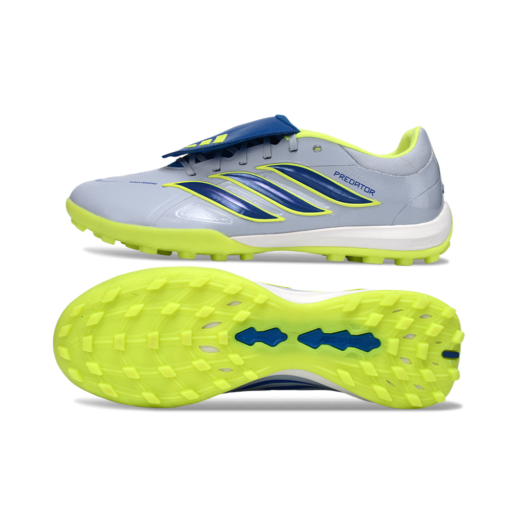 Chuteira Society Adidas Predator Tounge Elite 26 TF Azul e Verde