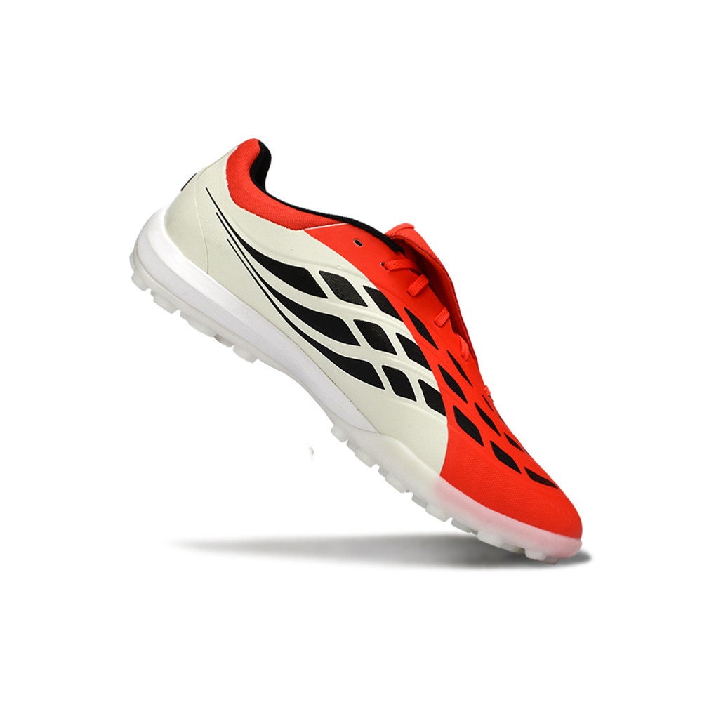Chuteira Society Adidas Predator Tounge Elite 26 TF Vermelho e Bege 