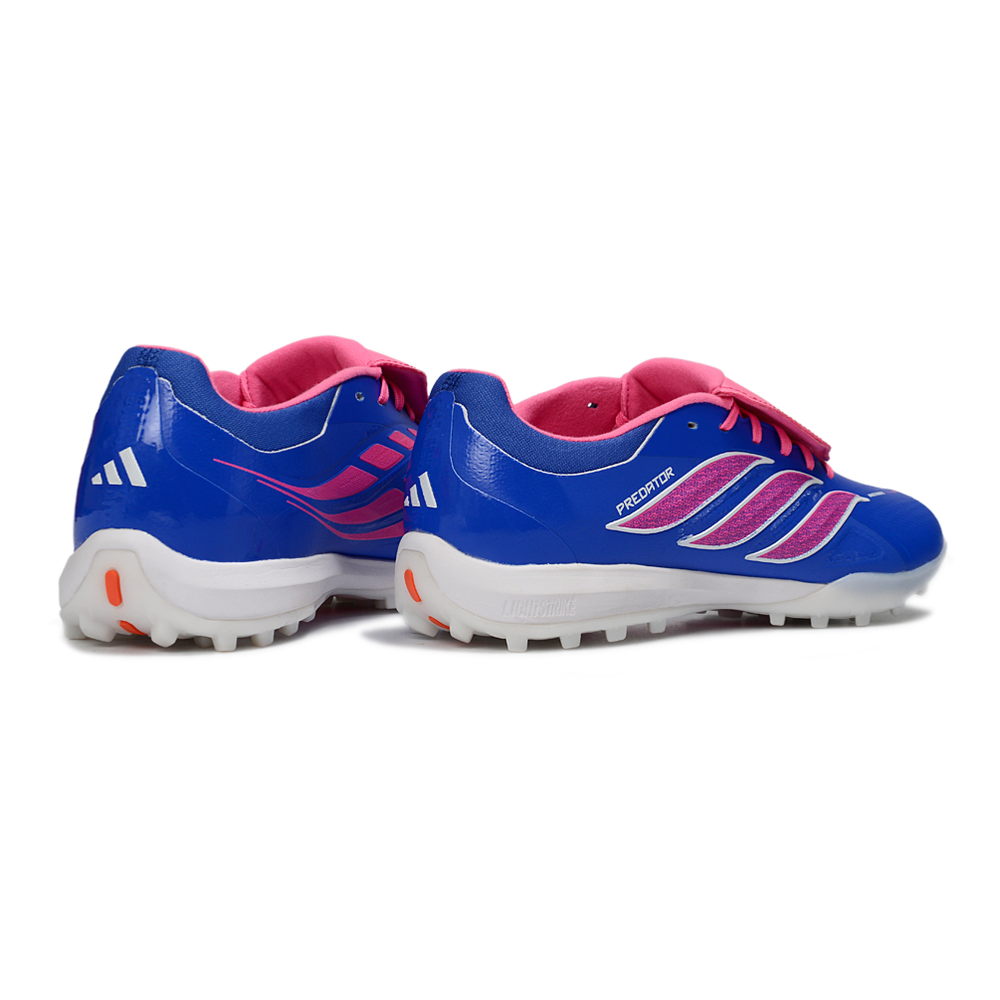 Chuteira Society Adidas Predator Tounge Elite 26 TF Azul e Rosa