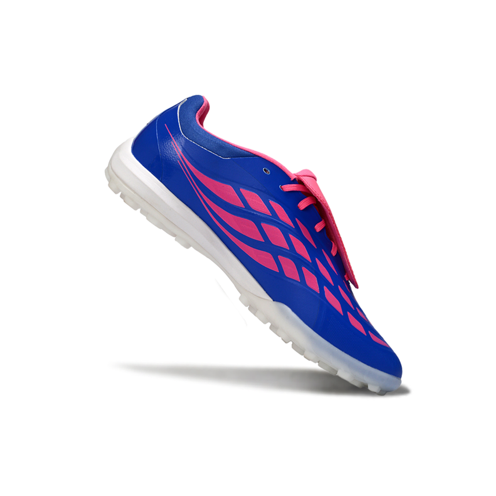 Chuteira Society Adidas Predator Tounge Elite 26 TF Azul e Rosa