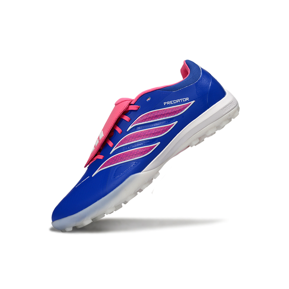 Chuteira Society Adidas Predator Tounge Elite 26 TF Azul e Rosa