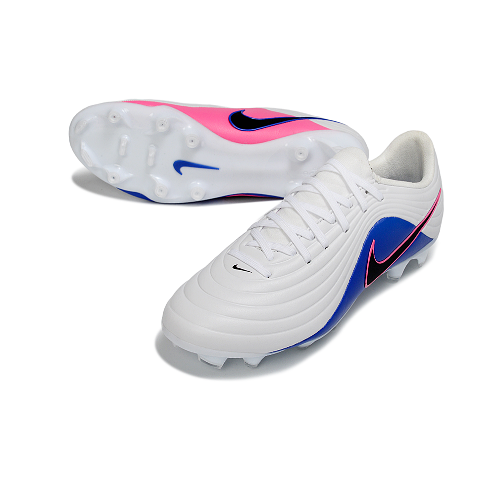 Chuteira Campo Nike Tiempo Legend 10 Elite FG Branco, Azul e Rosa