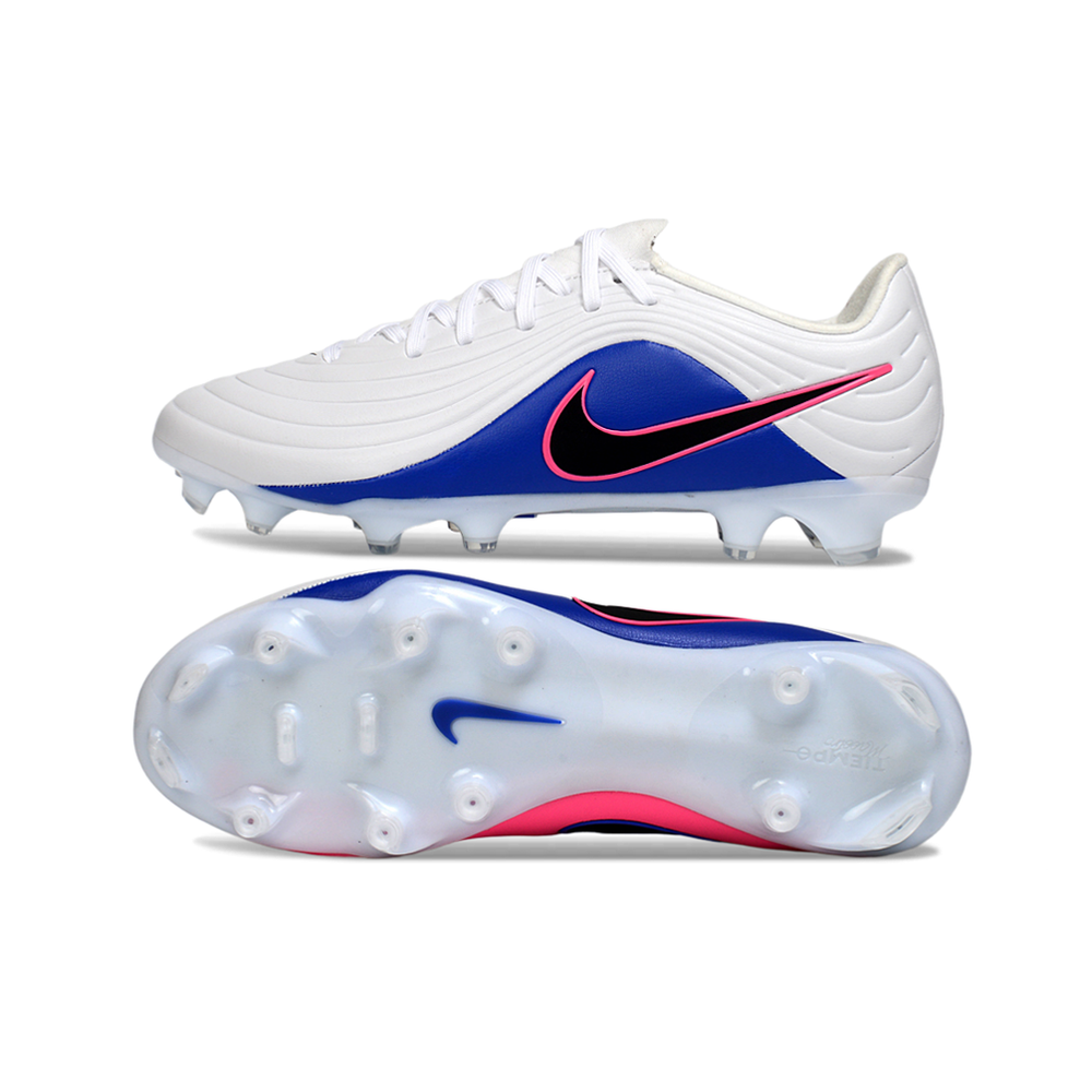 Chuteira Campo Nike Tiempo Legend 10 Elite FG Branco, Azul e Rosa