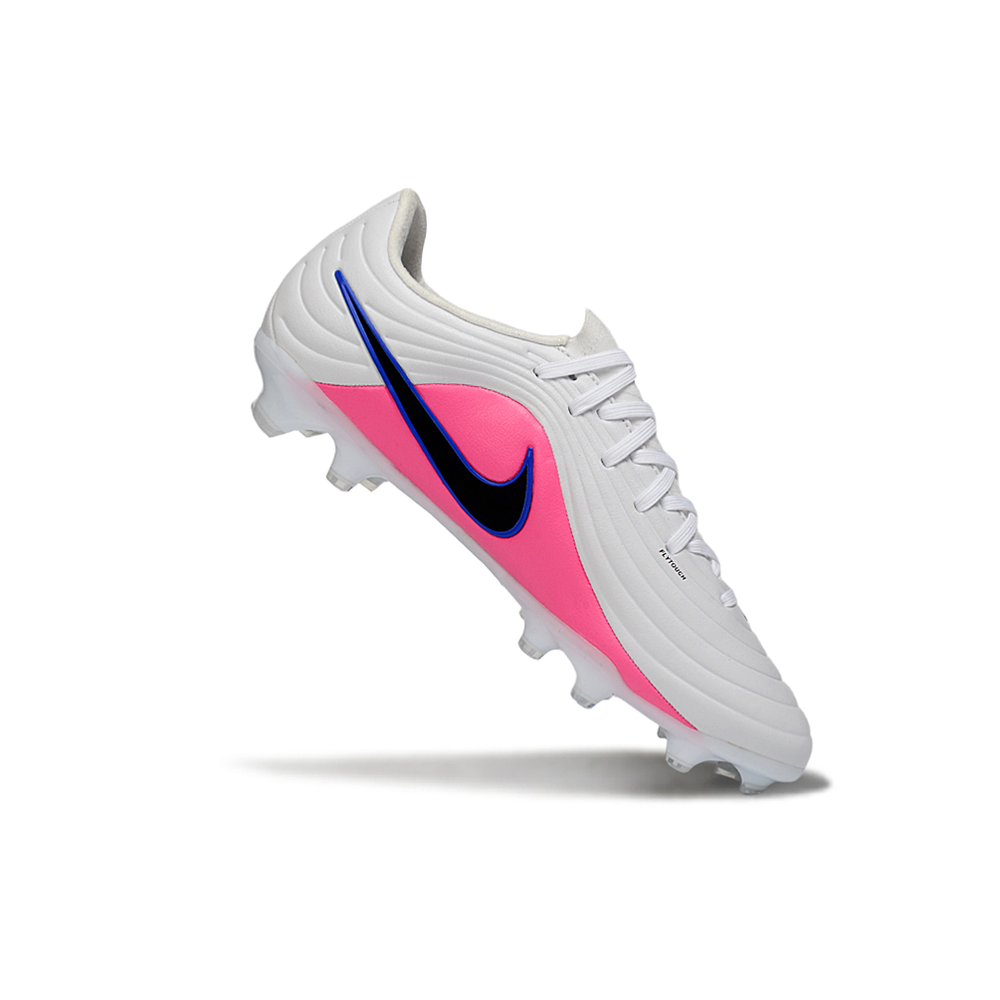 Chuteira Campo Nike Tiempo Legend 10 Elite FG Branco, Azul e Rosa