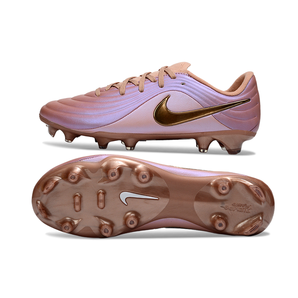 Chuteira Campo Nike Tiempo Legend 10 Elite FG Rose e Dourado