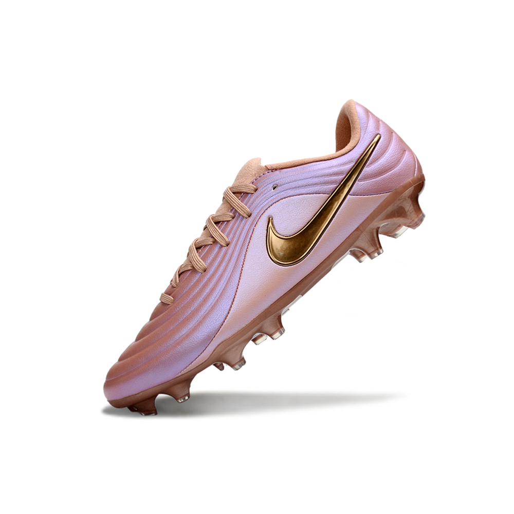 Chuteira Campo Nike Tiempo Legend 10 Elite FG Rose e Dourado