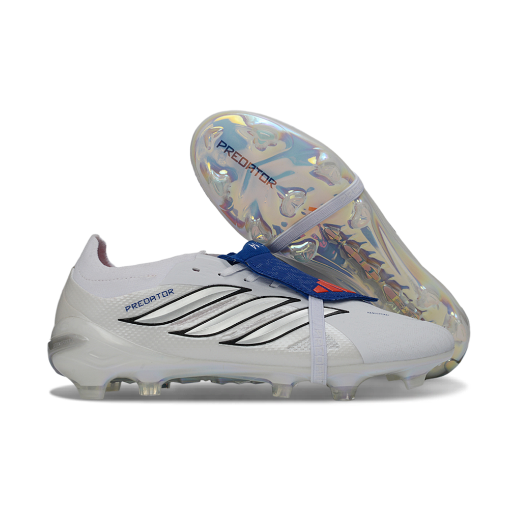 Chuteira Campo Adidas Predator Tongue 26 Elite FG Branco e Azul "Bellingham"