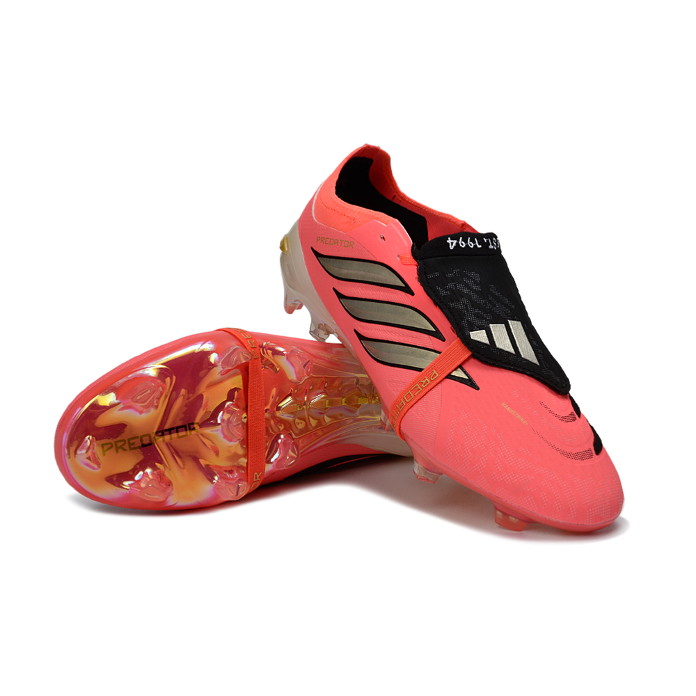 Chuteira Campo Adidas Predator Tongue 26 Elite FG Laranja e Dourado 