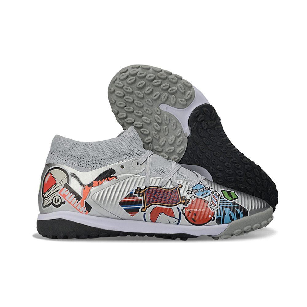 Chuteira Society Puma Future 8 TF Prata