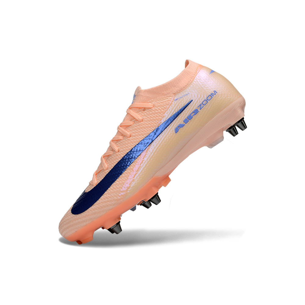 Chuteira Campo Nike Air Zoom Mercurial Vapor 16 Elite Trava Mista Salmão e Azul