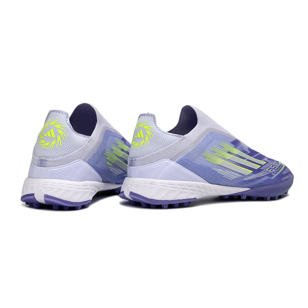 Chuteira Society Adidas F50+ TF Roxo e Verde 
