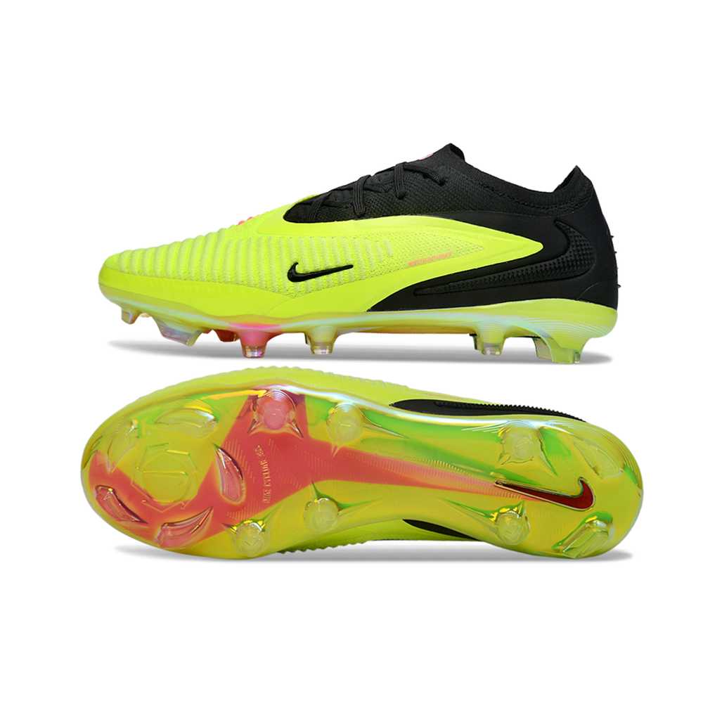 Chuteira Campo Nike Phantom GX 3 Elite FG Preto e Verde Florescente 