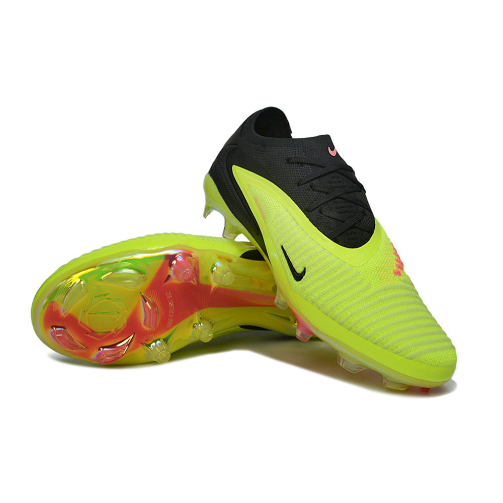 Chuteira Campo Nike Phantom GX 3 Elite FG Preto e Verde Florescente 