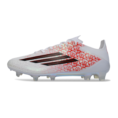 Chuteira Campo Adidas F50 FG Branco, Vermelho e Preto