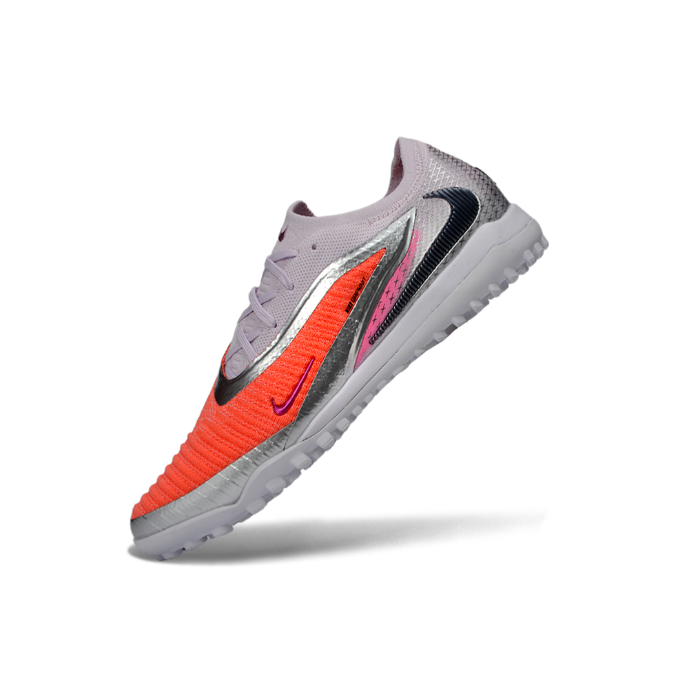 Chuteira Society Nike Phantom GX 6 Elite TF Cinza, Prata e Laranja 