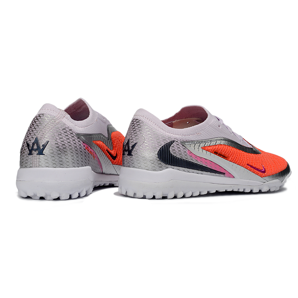 Chuteira Society Nike Phantom GX 6 Elite TF Cinza, Prata e Laranja 