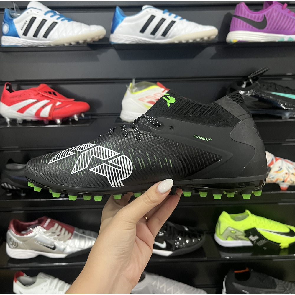 Chuteira Society Puma Future 8 MG Preto e Verde "Eclipse" - Pronta Entrega