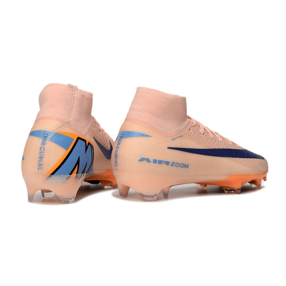 Chuteira Campo Nike Air Zoom Mercurial Superfly 10 Elite FG Rosa, Azul e Laranja 