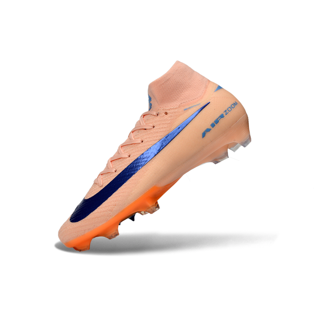 Chuteira Campo Nike Air Zoom Mercurial Superfly 10 Elite FG Rosa, Azul e Laranja 