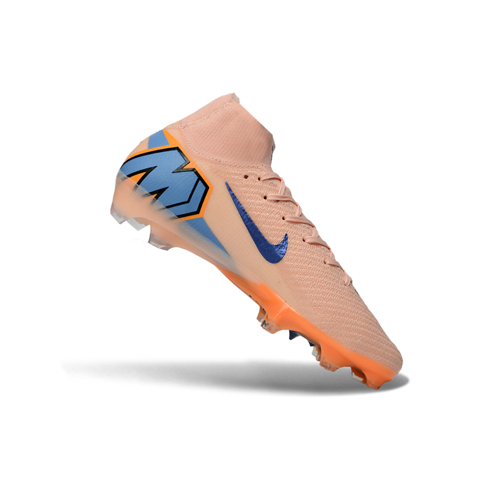 Chuteira Campo Nike Air Zoom Mercurial Superfly 10 Elite FG Rosa, Azul e Laranja 