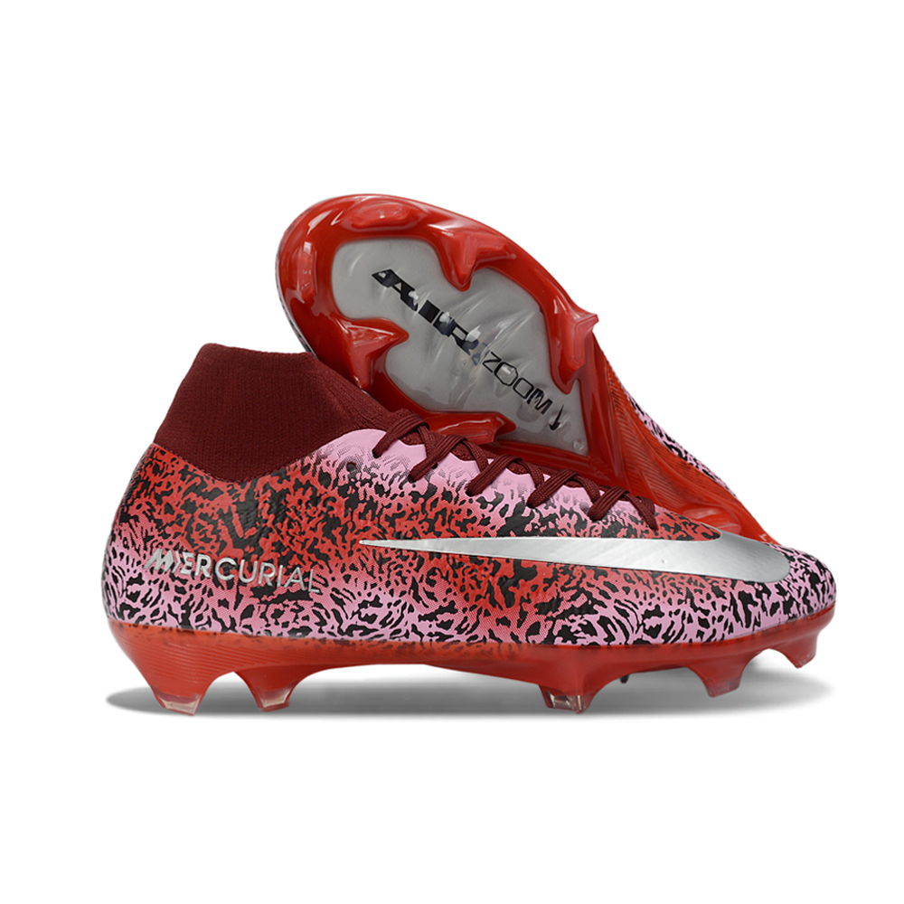 Chuteira Campo Nike Air Zoom Mercurial Superfly 10 Elite FG Vermelho e Prata