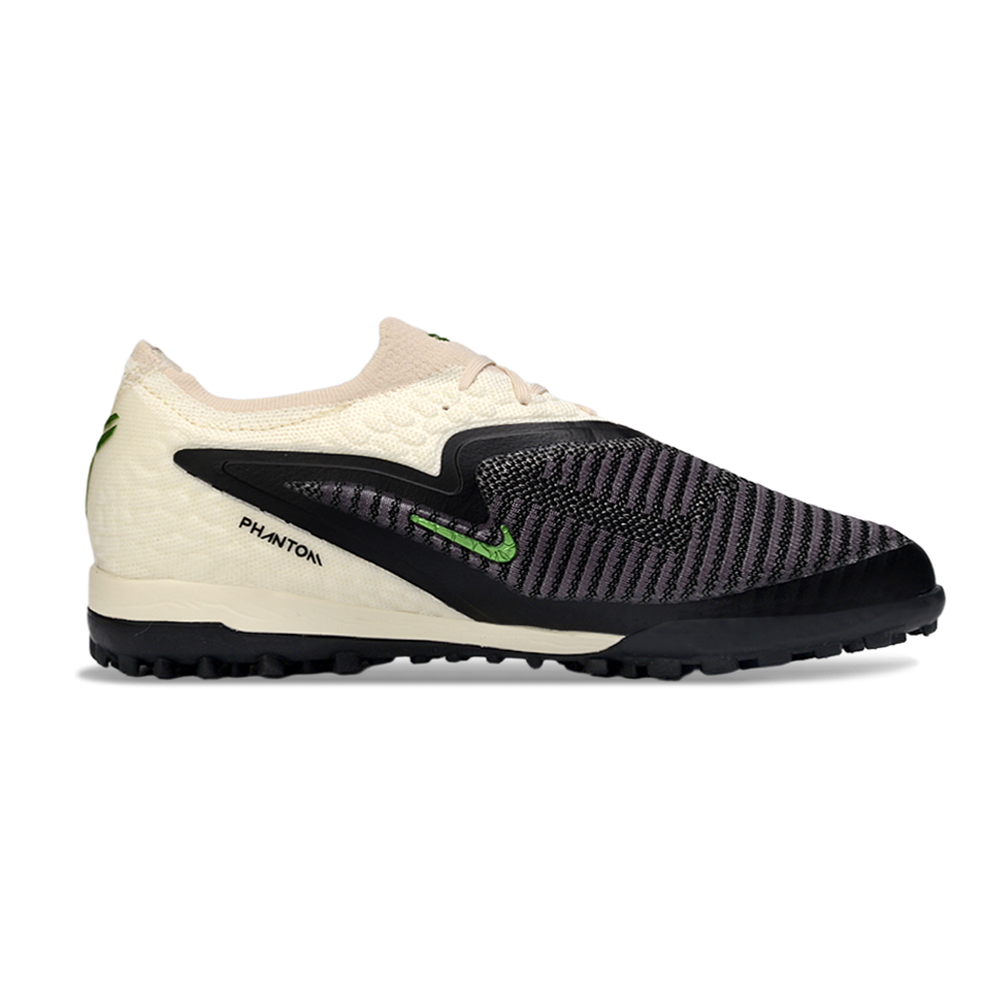 Chuteira Society Nike Phantom GX 6 Elite TF Bege, Preto e Verde "Black Mamba"