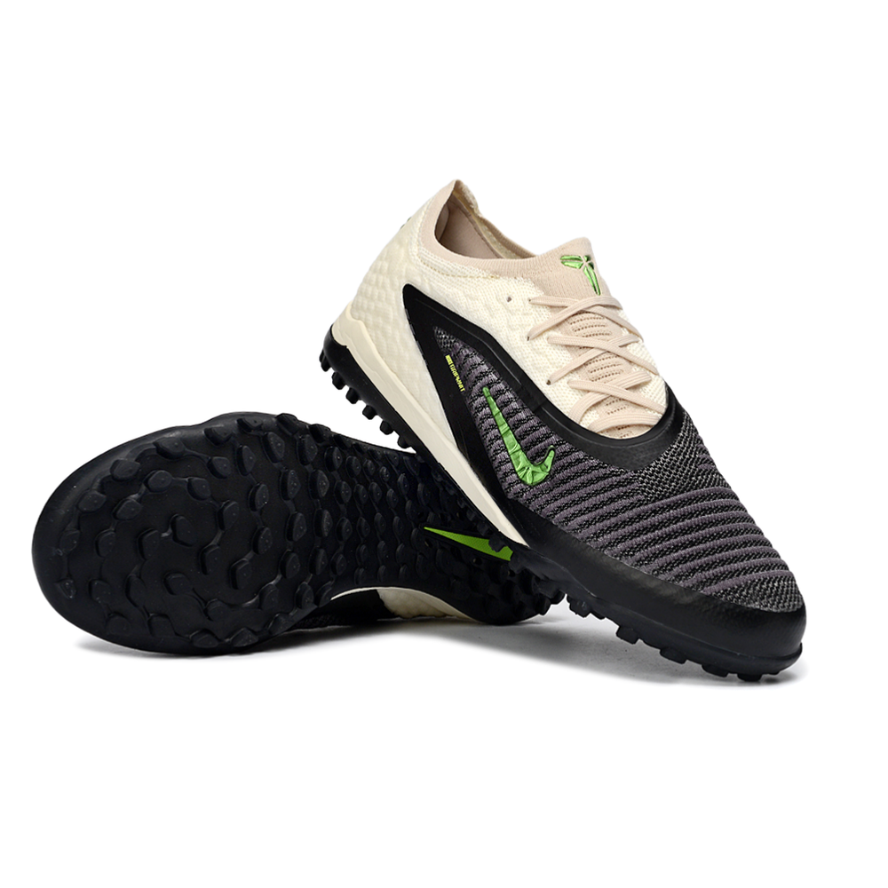 Chuteira Society Nike Phantom GX 6 Elite TF Bege, Preto e Verde "Black Mamba"