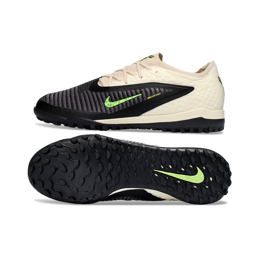 Chuteira Society Nike Phantom GX 6 Elite TF Bege, Preto e Verde "Black Mamba"