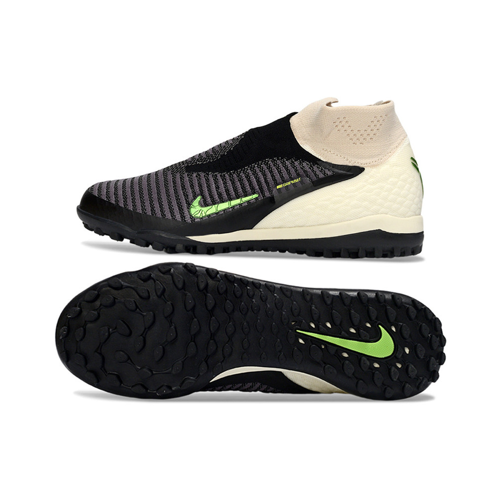Chuteira Society Nike Phantom GX 6 DF Elite TF Bege, Preto e Verde "Black Mamba"