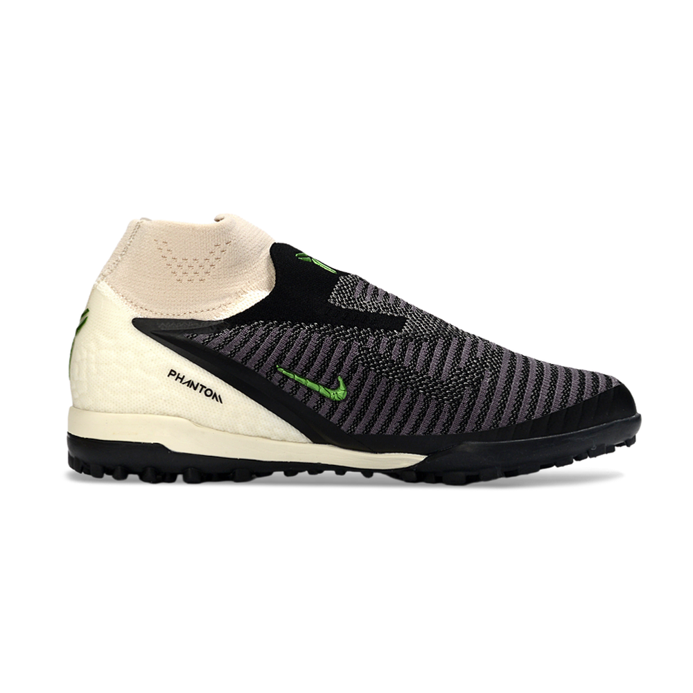Chuteira Society Nike Phantom GX 6 DF Elite TF Bege, Preto e Verde "Black Mamba"