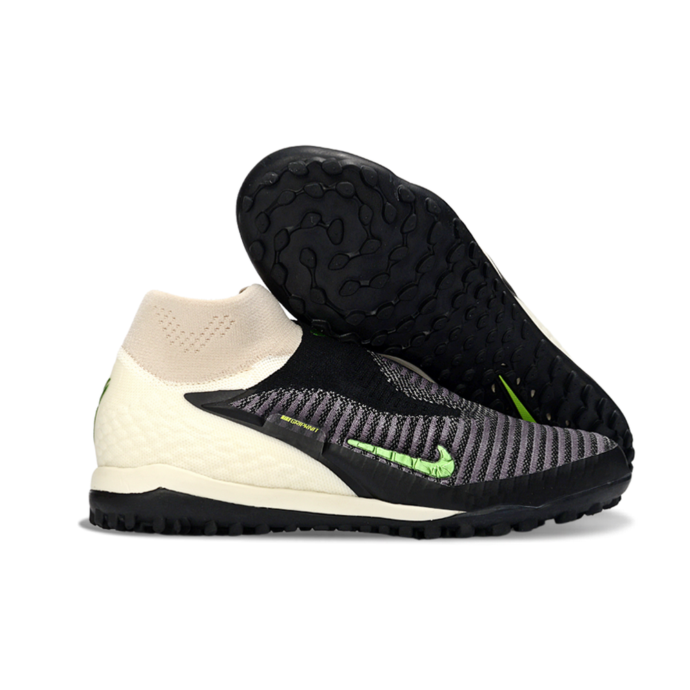 Chuteira Society Nike Phantom GX 6 DF Elite TF Bege, Preto e Verde "Black Mamba"