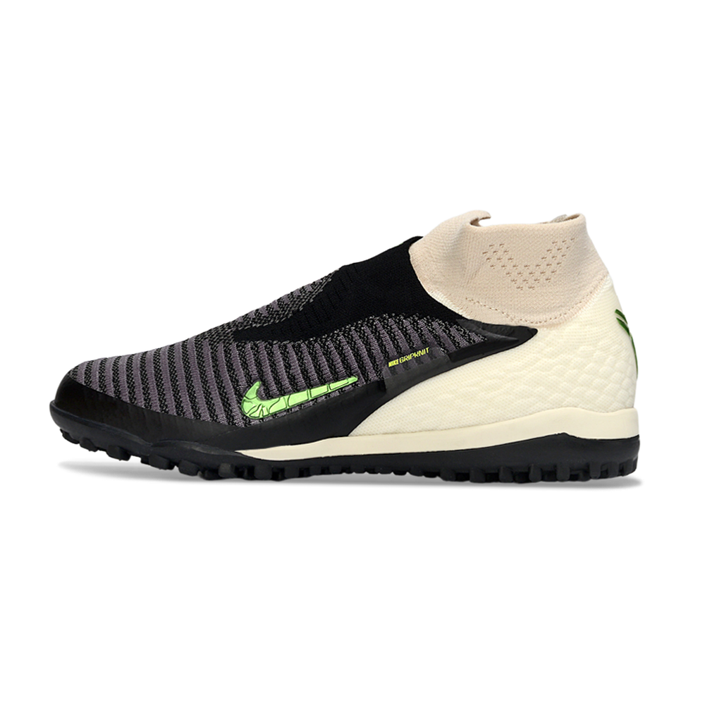 Chuteira Society Nike Phantom GX 6 DF Elite TF Bege, Preto e Verde "Black Mamba"