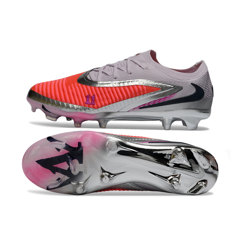 Chuteira Campo Nike Phantom GX 3 Elite FG Cinza e Laranja 