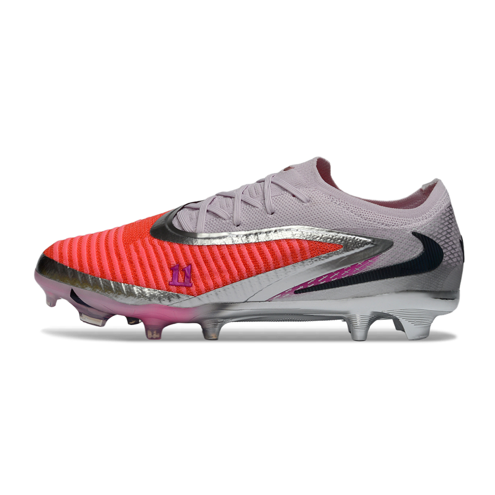 Chuteira Campo Nike Phantom GX 3 Elite FG Cinza e Laranja 