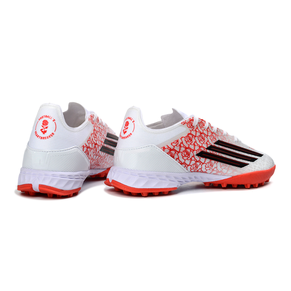Chuteira Society Adidas F50 TF Branco, Vermelho e Preto