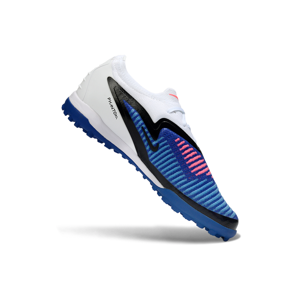 Chuteira Society Nike Phantom GX 6 Elite TF Branco, Azul e Rosa "Attack Pack"