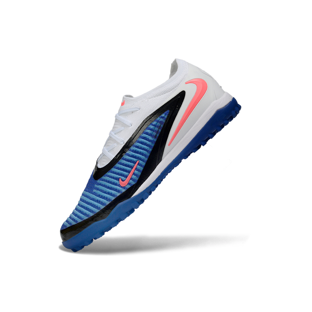 Chuteira Society Nike Phantom GX 6 Elite TF Branco, Azul e Rosa "Attack Pack"