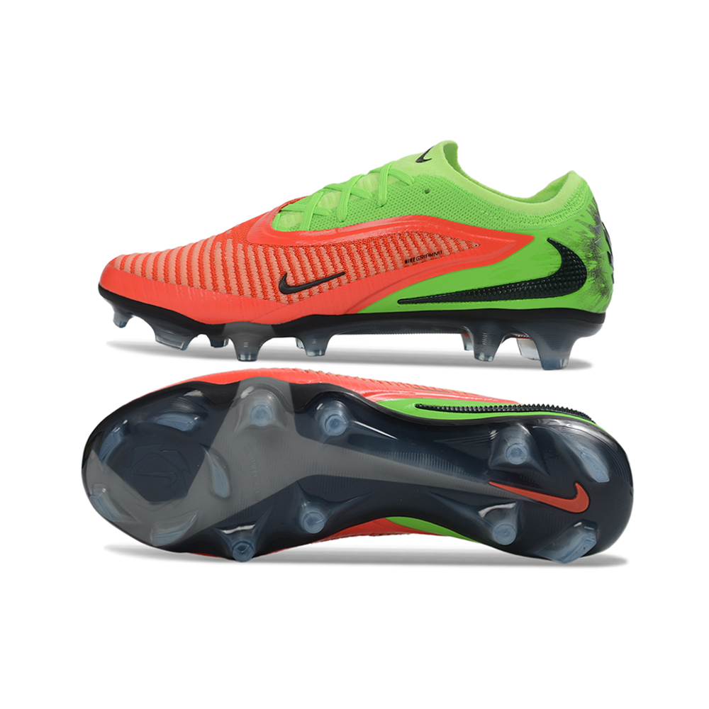 Chuteira Campo Nike Phantom GX 3 Elite FG Laranja e Verde 