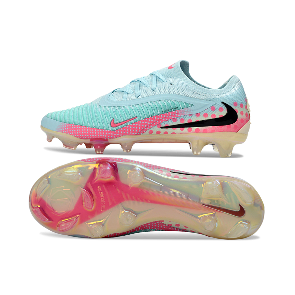 Chuteira Campo Nike Phantom GX 3 Elite FG Verde e Rosa 