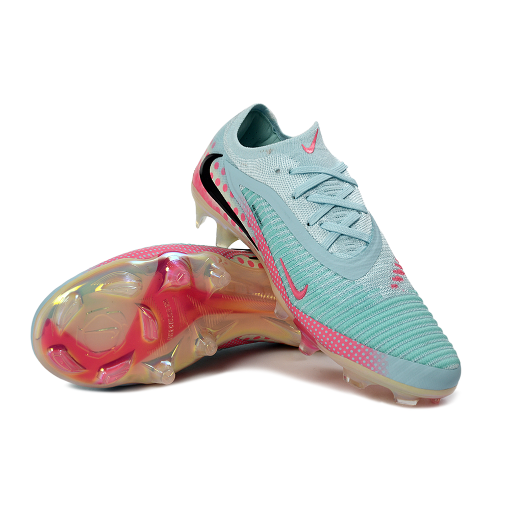 Chuteira Campo Nike Phantom GX 3 Elite FG Verde e Rosa 