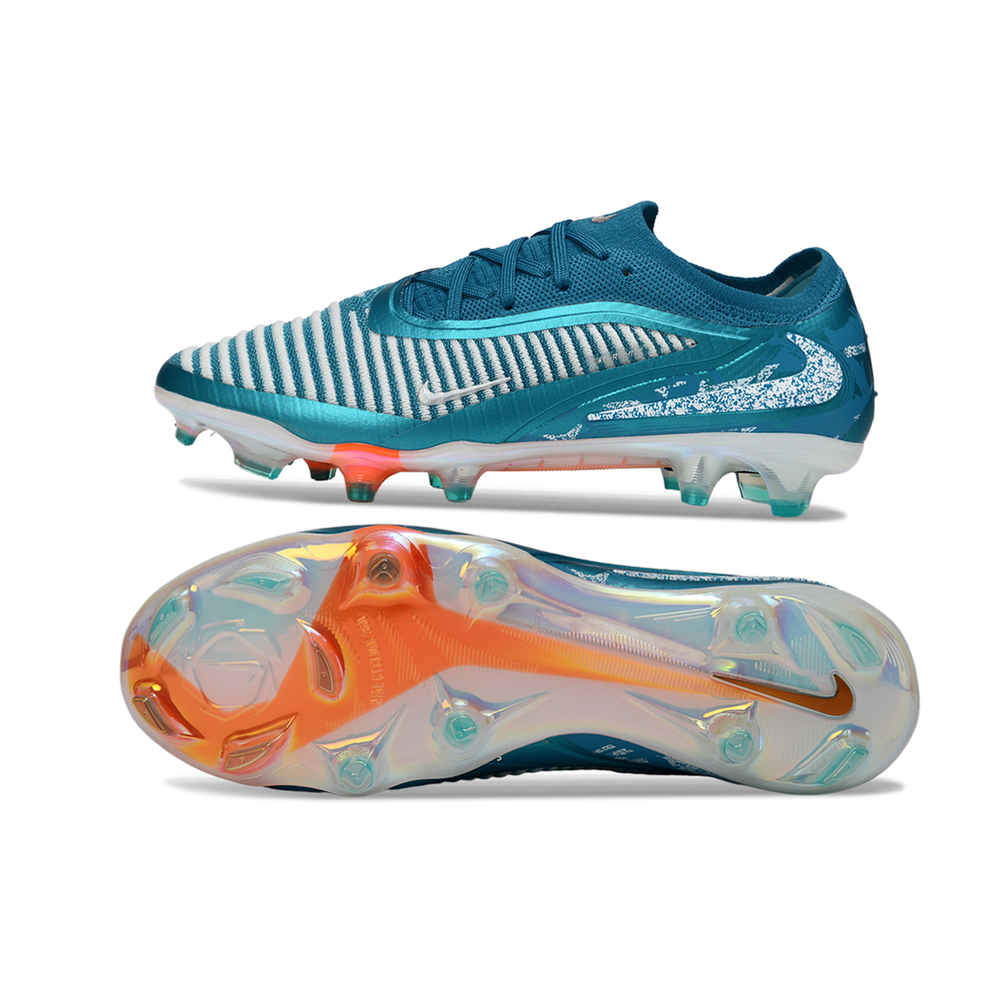 Chuteira Campo Nike Phantom GX 3 Elite FG Azul e Laranja