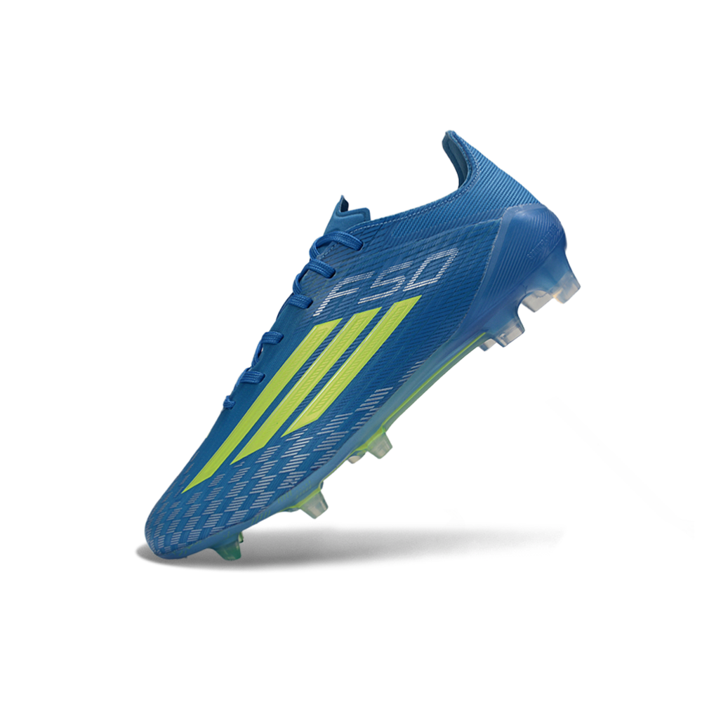 Chuteira Campo Adidas F50 FG Azul e Verde 