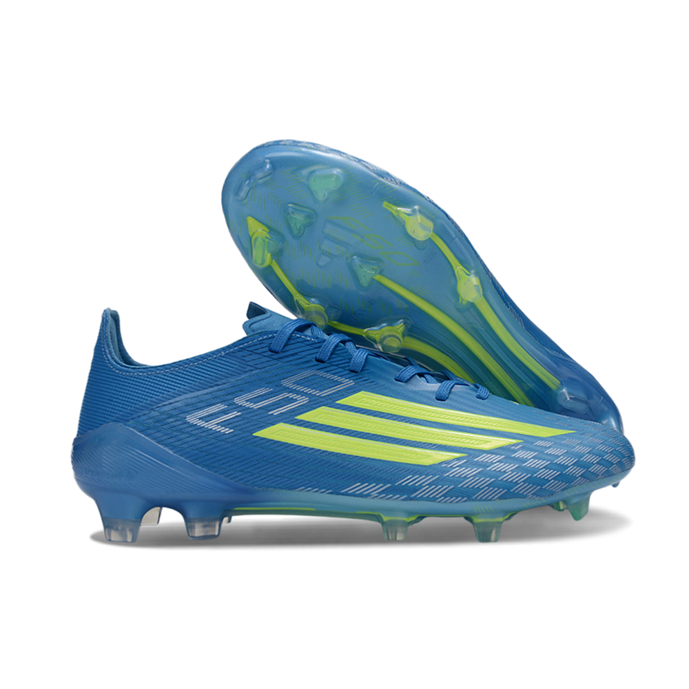 Chuteira Campo Adidas F50 FG Azul e Verde 
